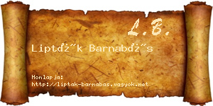 Lipták Barnabás névjegykártya