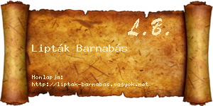 Lipták Barnabás névjegykártya